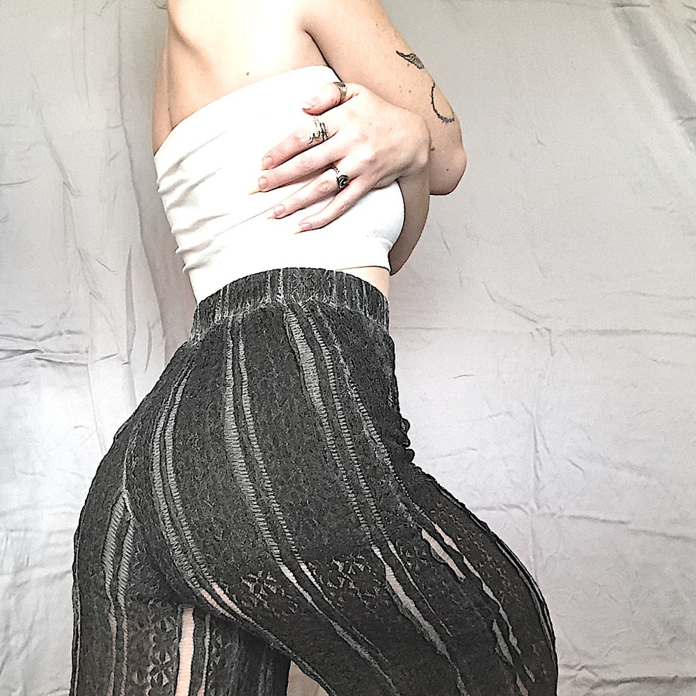 💀LATE 90s LACE GRUNGE ROCKER PANTS 👅💄🤘🏻